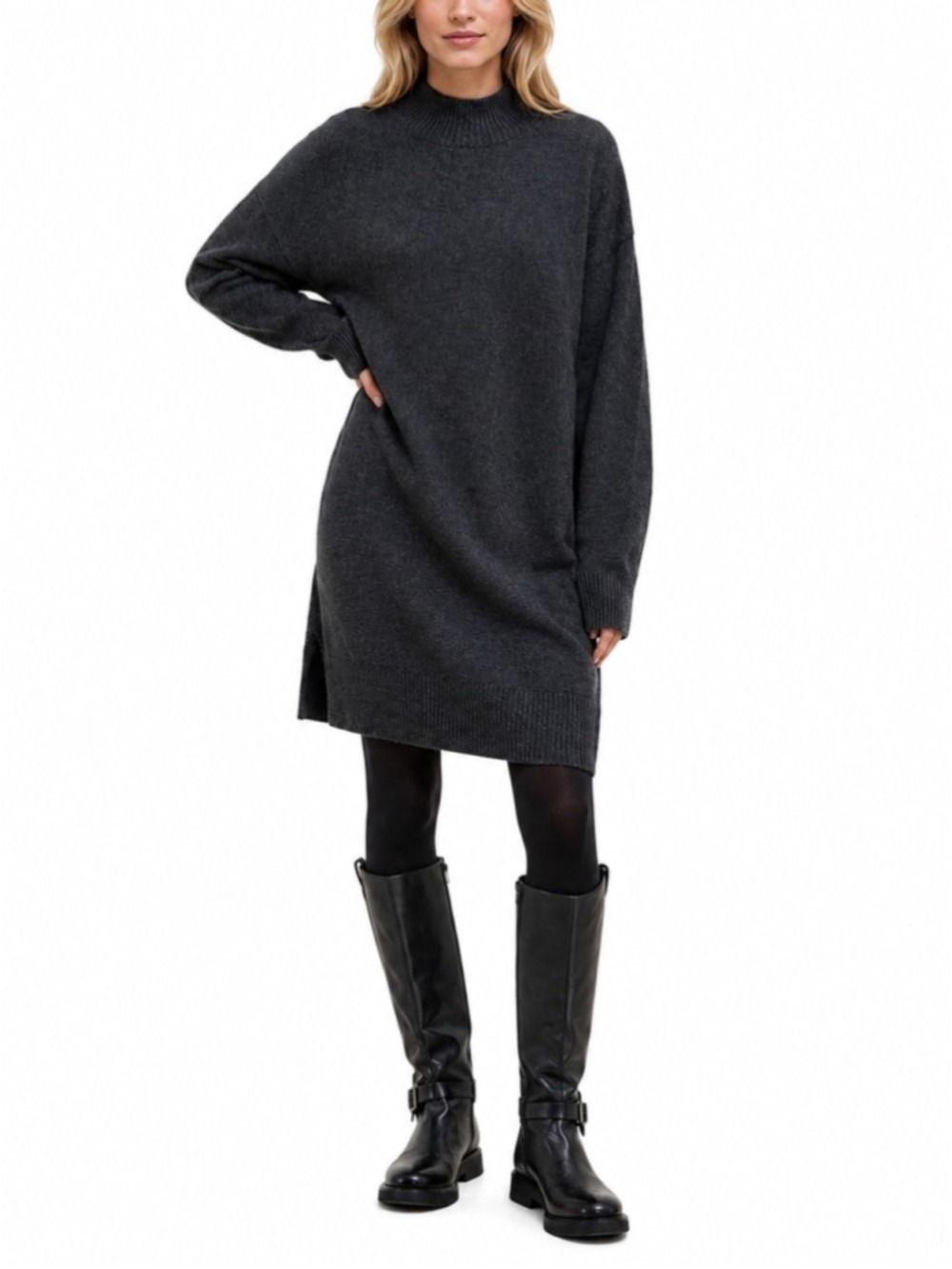 BARBOUR Serena Oversize Long Sleeve Mock Neck Sweater Dress